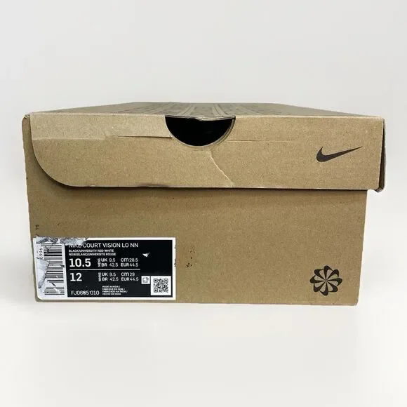 Nike Court Vision LO NN Men’s 10.5 Basketball Sneaker Black University Red White
